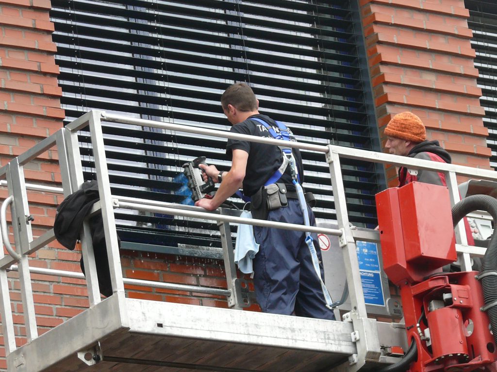 Lamellenreinigungsgerät im Einsatz